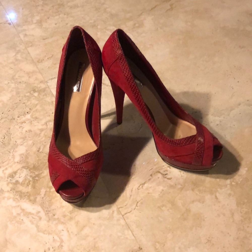 H by Halston Red Suede Pumps Size 10